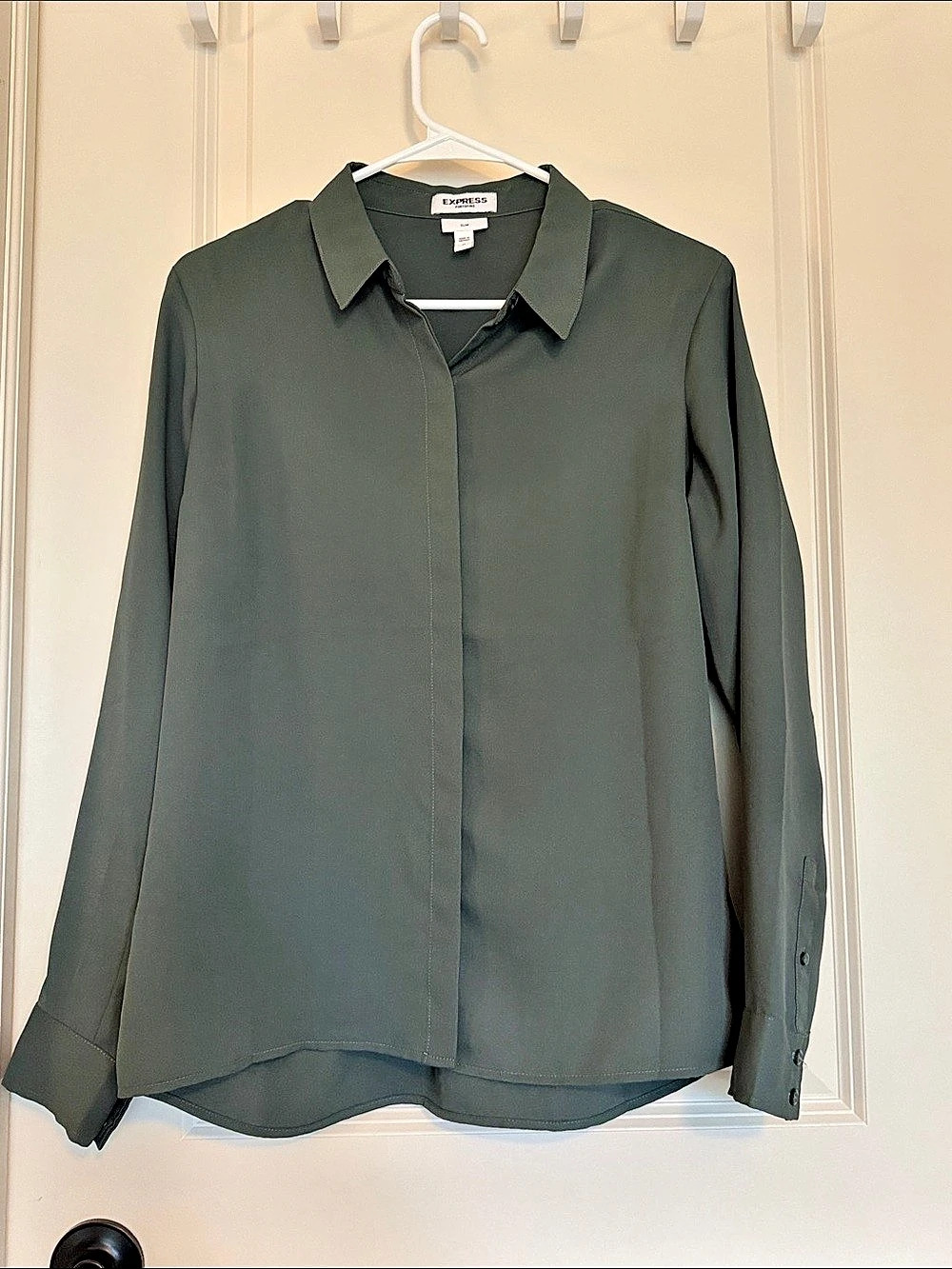Express Portofino Slim Shirt Button-Down in Green Medium